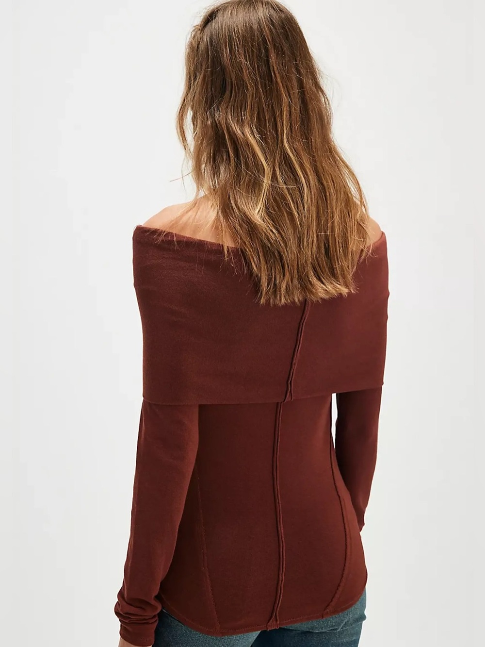 🆕 Free People Iris Off-Shoulder top in Chocolate Fondant NWT SZ SM - Picture 2 of 2